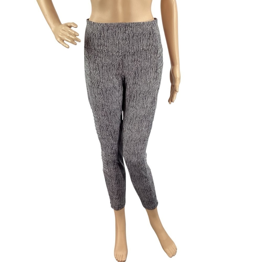 Athleta Delancey Textured Moto Tight Black White Leggings Size M